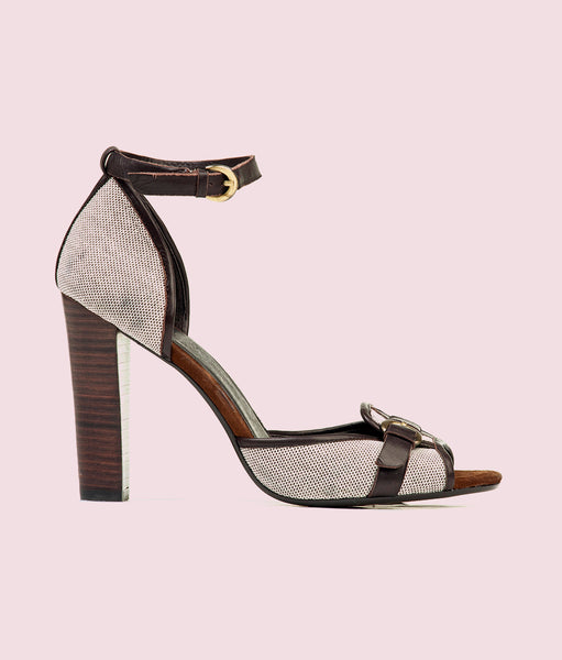 Coffee Brown Stiletto Sandals